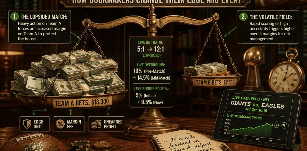 Dynamic Margin Pricing: How Bookmakers Change Their Edge Mid-Event